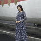 Aayaa Printed Faux Georgette with Embroidery Zari Sequins work Gown - Black