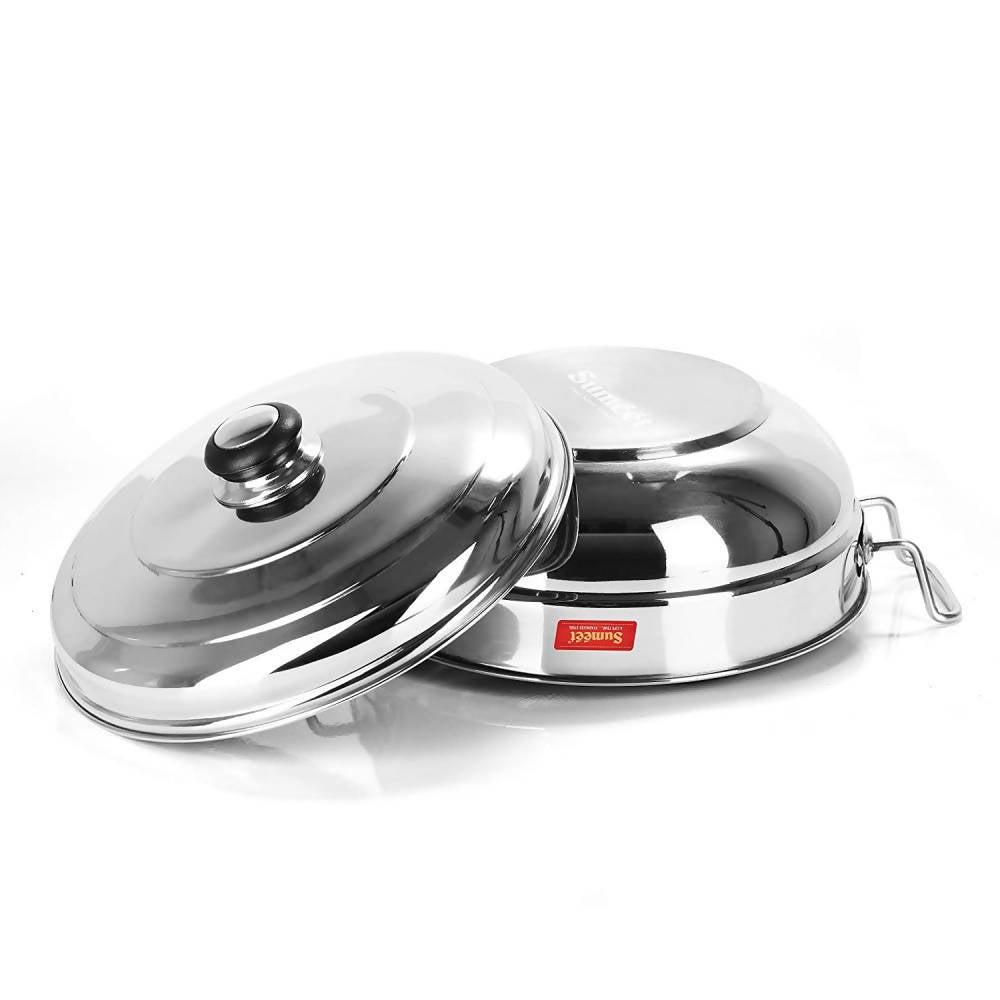 Sumeet Stainless Steel Kadhai Set with Lid and 5 Plates - Swadesiicart