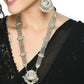Mominos Fashion Johar Kamal Silver-Plated Brass Finish Rani Haar Statement Necklace For Women | Swadesiicart