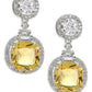Yellow & Silver Stone Earrings- Ruby Raang | Swadesiicart
