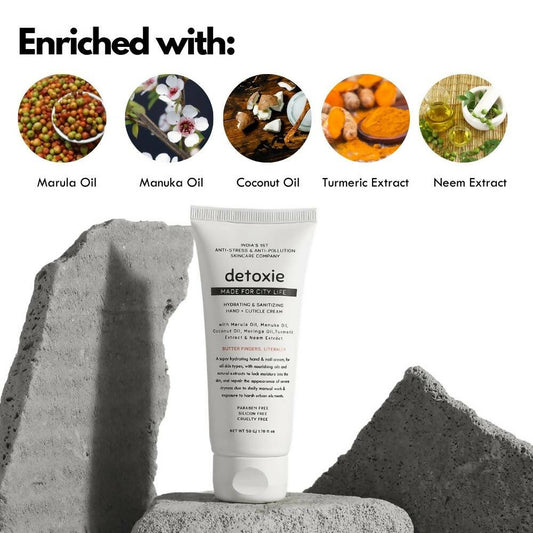 Detoxie Hydrating & Sanitizing Hand & Cuticle Cream - Swadesiicart