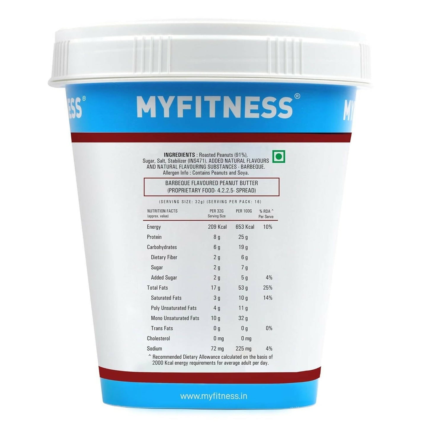 Myfitness Schezwan High Protein Spread & Dip Spicy Smooth Peanut Butter - Swadesiicart