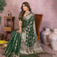 Aastha Fashion Green Soft Organza Silk Weaving Saree