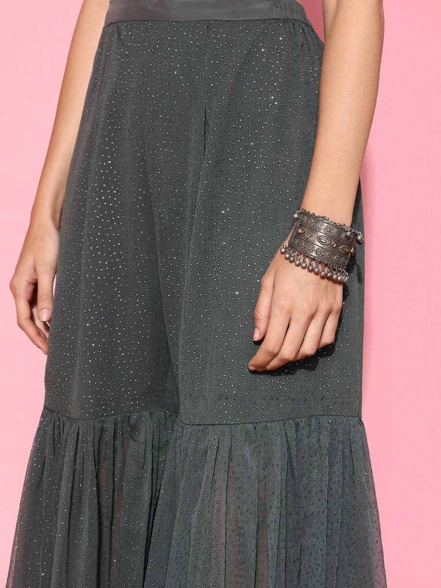 Ahalyaa Women's Traditional Wear Co-ods - Grey | Swadesiicart