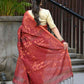 Beatitude Red Cotton Floral Jamdani Saree