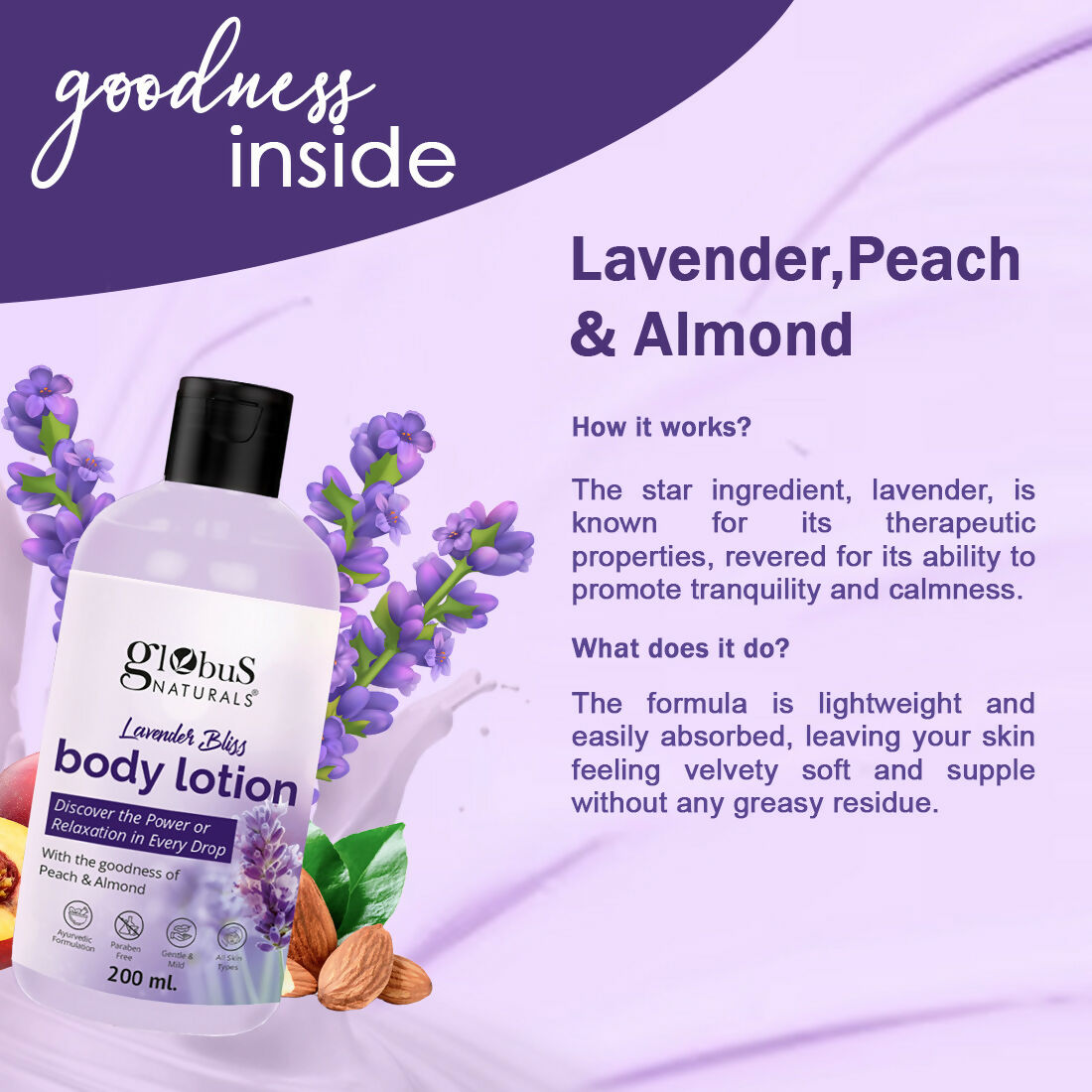 Globus Naturals Lavender Bliss Body Lotion | Swadesiicart
