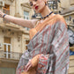 Lovely Grey Polly Brasso Designer Saree - Emponline | Swadesiicart