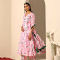 Pomcha Jaipur Pink Gul Rozi Anarkali Set | Swadesiicart
