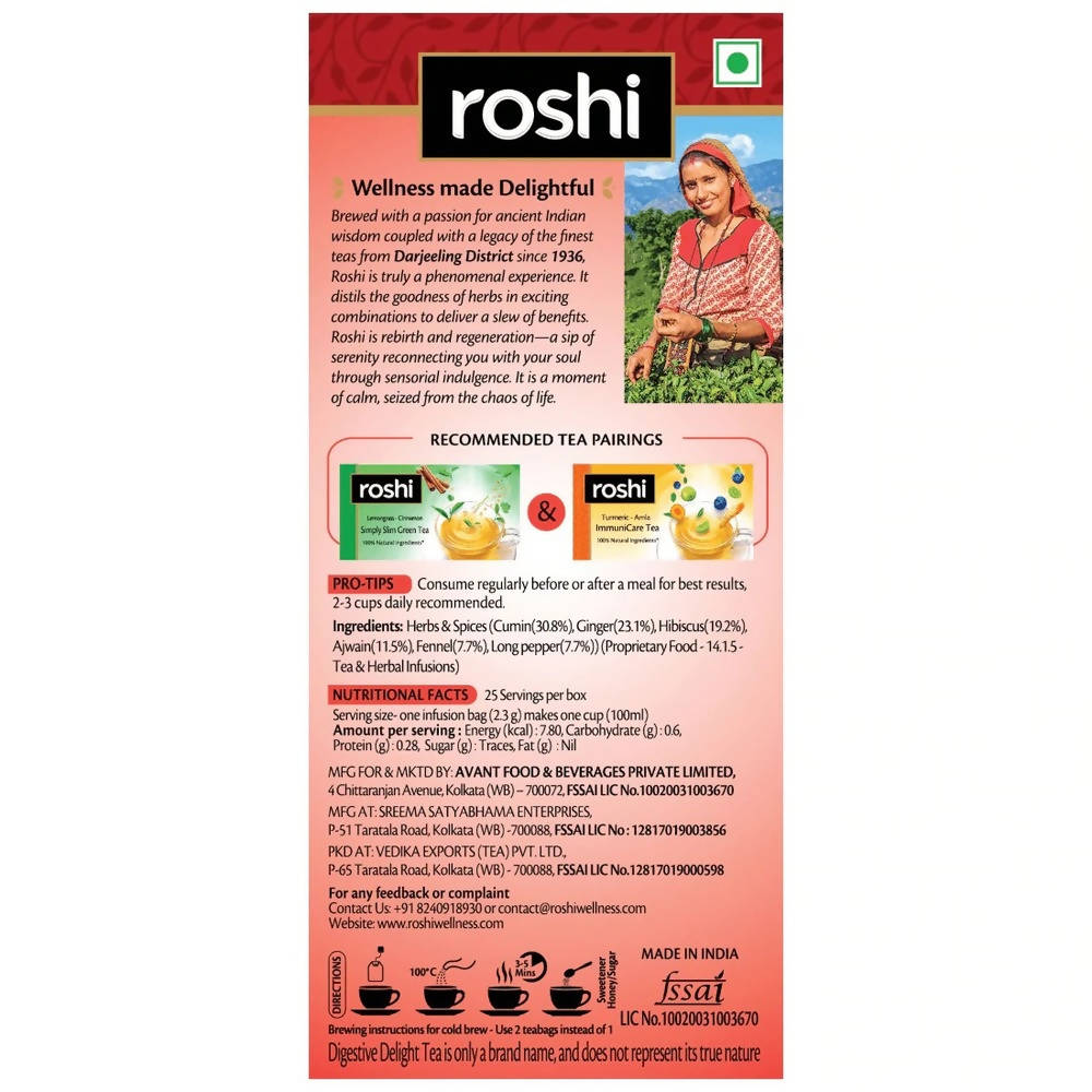 Roshi Ginger - Hibiscus Digestive Delight Tea - Swadesiicart