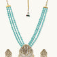 Nuyug 22K Gold-Plated Zircon Studded & Stone Beaded Strings Necklace Set | Swadesiicart