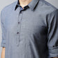 Even Apparels Grey Color Pure Cotton Solid Men's Kurta With Shirt Collar (MMS149) | Swadesiicart
