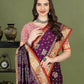 Lorenvalley Fashion Purple Patola Silk Woven Design Zari Meenakari Weaving Saree - Swadesiicart