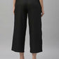 Juniper Women's Black Rayon Straight Solid Pant/Slim Pant | Swadesiicart