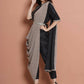 Women Republic Black Cotton Blended Set with Attached Drape | Swadesiicart