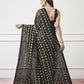 Black Georgette Sequance Embroidery Work Saree with Unstitched Blouse - Vandini