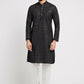 Ethnic India Black Men's Kurta Embellished Cotton | Swadesiicart