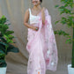 Vamsee Menka Baby Pink Organza Saree - Swadesiicart