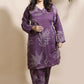 Breathables Women’S Purple Cotton Abstract Print Loungewear Co-Ord Set – Long Kurta & Pants