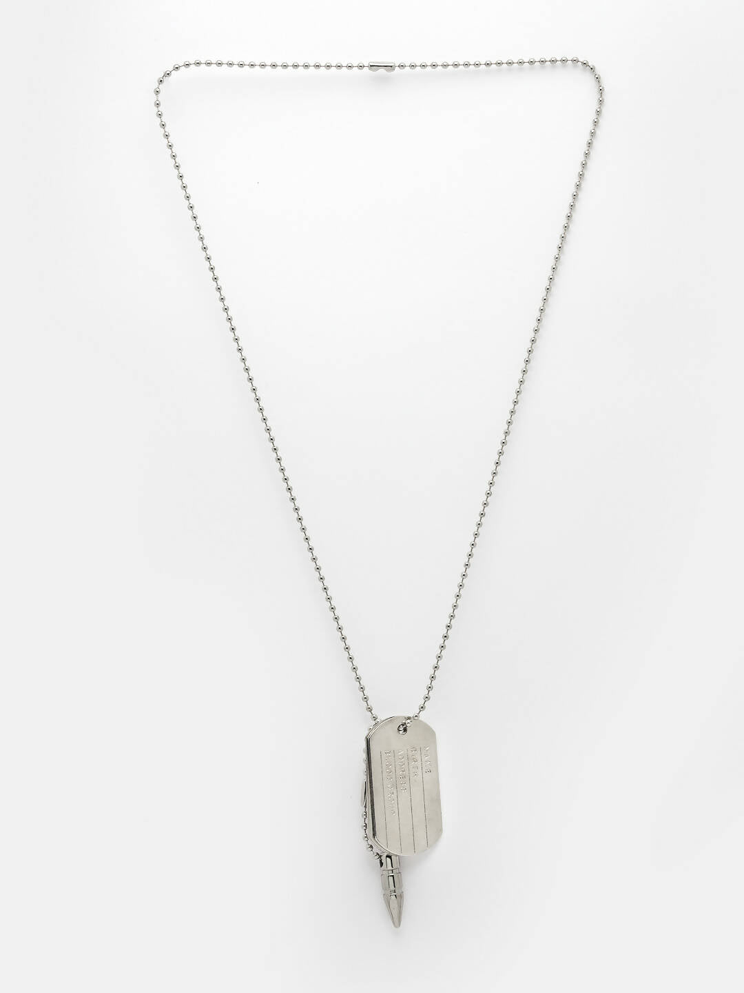 NVR Men Silver Plated Milletry Style Pendent With Chain | Swadesiicart