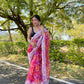 Vamsee Pink Organza Saree - Swadesiicart