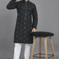 Anaita Black Weaving Linen Cotton Straight Kurta