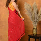 Very Much Indian Pure Mul Cotton Handloom Saree - Red | Swadesiicart