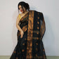 Exclusive Collection Beautiful Black Cotton Silk Woven Handloom Saree With Running Blouse Piece - Swadesiicart