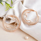 VOJ Women Gold-Polished Studded Beads Stainless Steel Double Circular Hoop Earrings - Swadesiicart