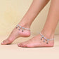 VOJ Set of 2 Silver Plated Peacock Shaped Multi Color Anklet - Swadesiicart