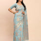 Shree Shyam Fashion Linen Cotton Sky Blue Saree