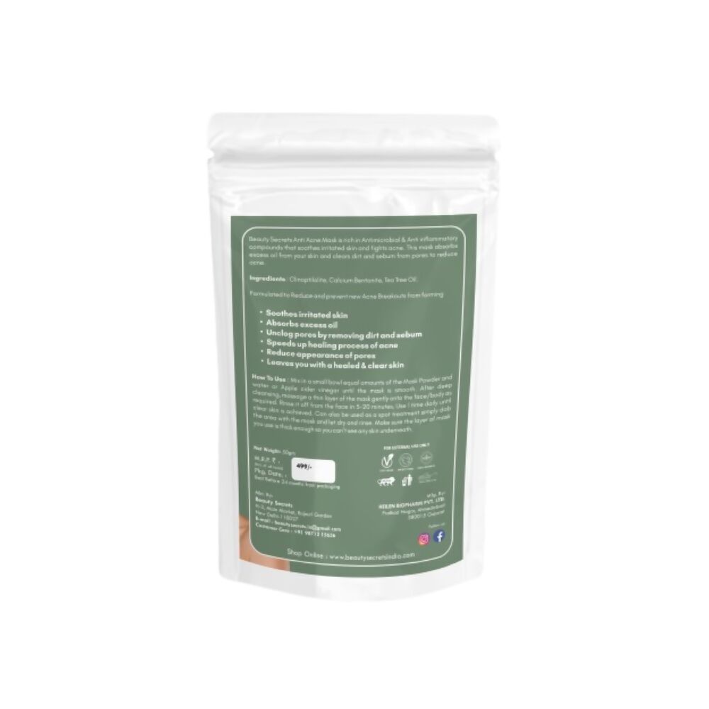 Beauty Secrets Anti Acne Face Mask - Swadesiicart