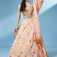 House of Panchhi Orange Organza Floral Printed Lehenga choli & Dupatta | Swadesiicart