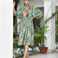 Vaasva Women's Teal Musline Viscose Digital Printed Dress | Swadesiicart