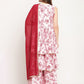 Ahalyaa Women's Pink Rayon Digital Floral Print Kurta Sharara Set with Dupatta | Swadesiicart