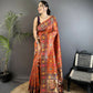 Joban Fashion Orange Banarasi Soft Silk Woven Saree | Swadesiicart