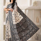 Shree Shyam Fashion Linen Cotton Black & Cream Saree