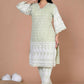Miravan Women's Green Embroidery Chikankari Kurta And Palazzo | Swadesiicart