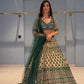 Jyoti Fashion Teal Green & Cream 3mm with Thread Embroidery Georgette Lehenga Choli with Dupatta | Swadesiicart