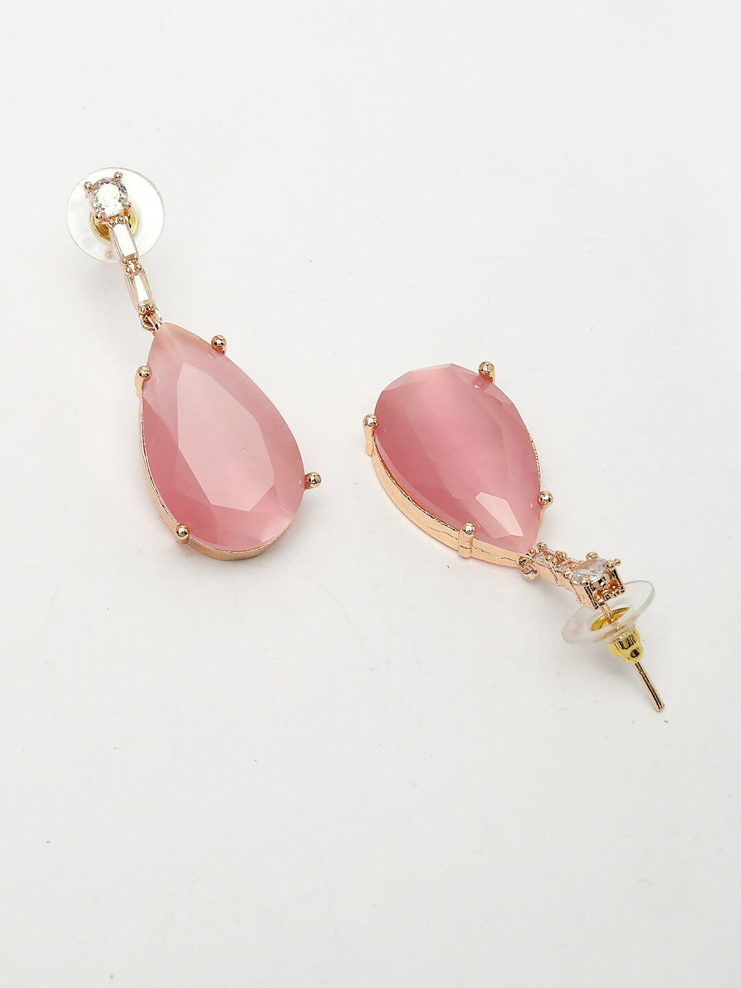 NVR Women's Rose Gold Artificial Stones Studded Handcrafted Jewellery Set - Swadesiicart