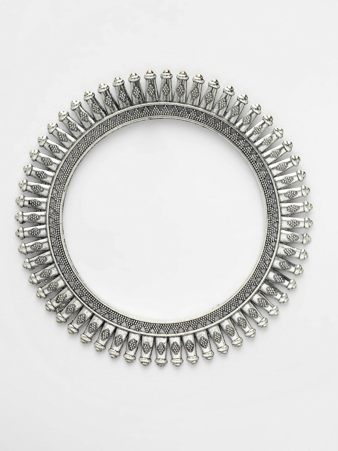 NVR Women's Set of 4 Silver-Plated German Silver Oxidised Bangles - Swadesiicart