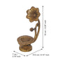 eCraftIndia Gold Toned Flower Shaped Brass Diya With Floral Handle | Swadesiicart