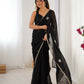 Black Fendy Designer Beads Moti,Val Sequence Work Saree - Siara