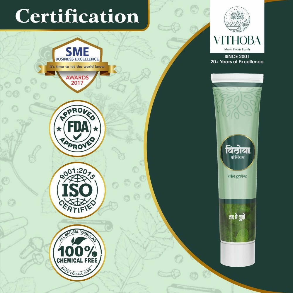 Vithoba Ayurvedic Premium Herbal Toothpaste - Swadesiicart