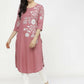 Cheera Embellished Daily Wear Cotton Blend Kurta - Peach - Cheera