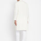 Even Apparels Cream Rayon Men's Kurta With Band Collar | Swadesiicart