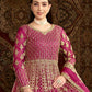 Anaita Rani Pink Embroidered Net Stitched Anarkali Suit