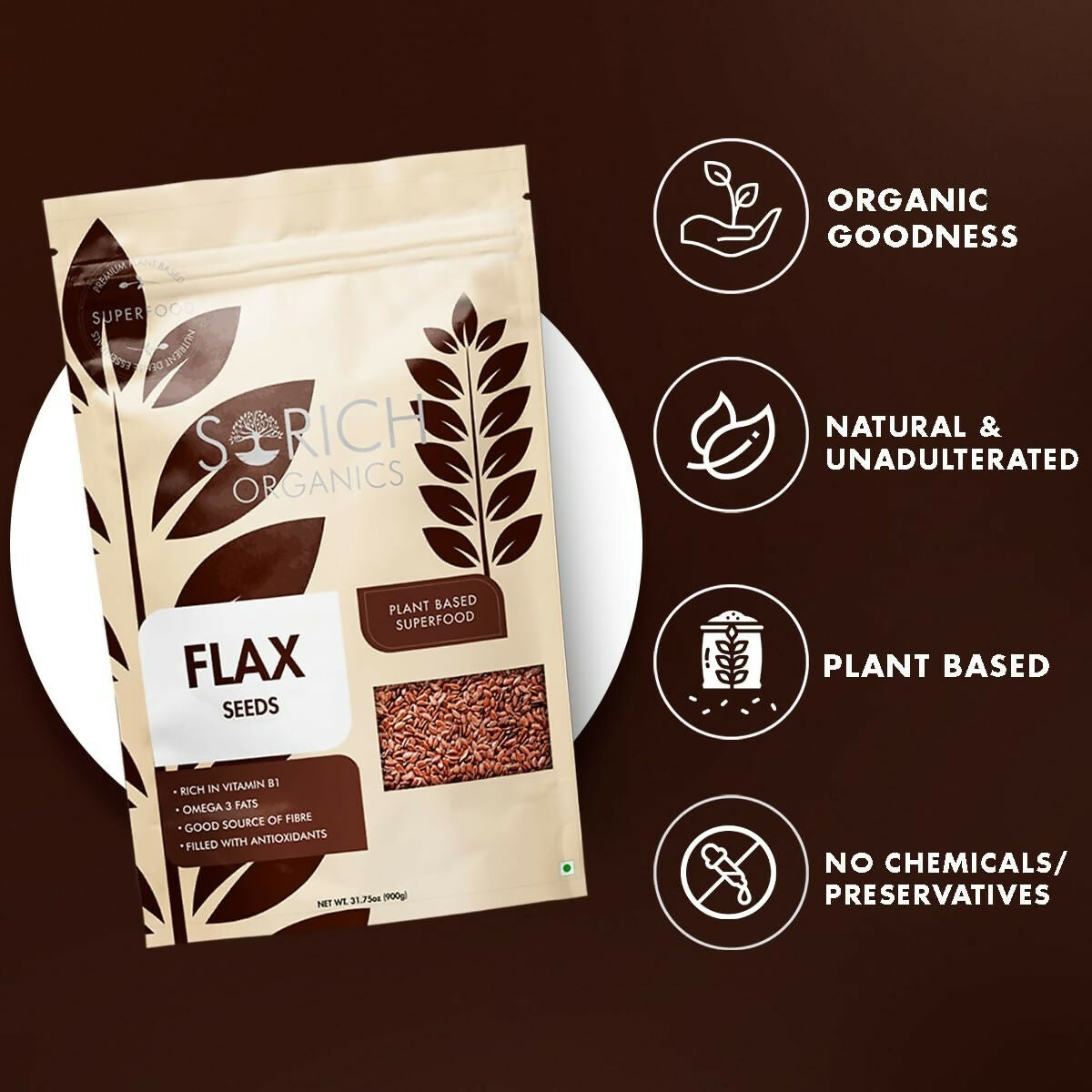 Sorich Organics Cold Milled Flax Seeds Powder | Swadesiicart