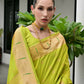 Vishnu Weaves Women's Mahendi Paithani Silk Zari Woven Saree with Blouse - Swadesiicart