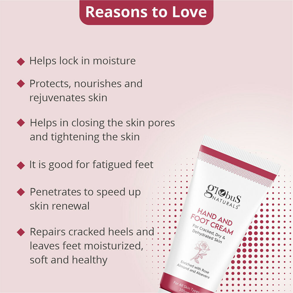 Globus Naturals Nourishing Hand & Foot Cream, On The Go Hydration | Swadesiicart