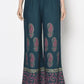 Aniyah Rayon Teal Blue Color Block Print Flared Slip-On Palazzo (AN-222K)
